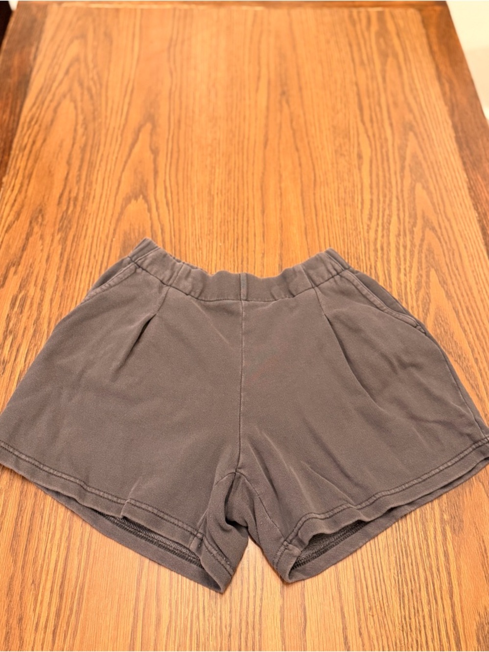 aerie High-Waist Elastic Pull-On Shorts in Charcoal